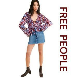 FREE PEOPLE Maybel Floral Long Sleeve Blouse, Size M.